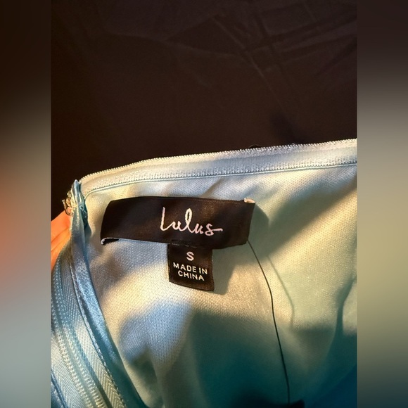 Lulus size small Radiant Reflection Light Blue Sequin Tulle Strapless Maxi Dress - Picture 7 of 9